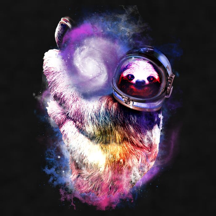 Astronaut Sloth Hanging In Space Ladies PosiCharge Tri-Blend Wicking Tank