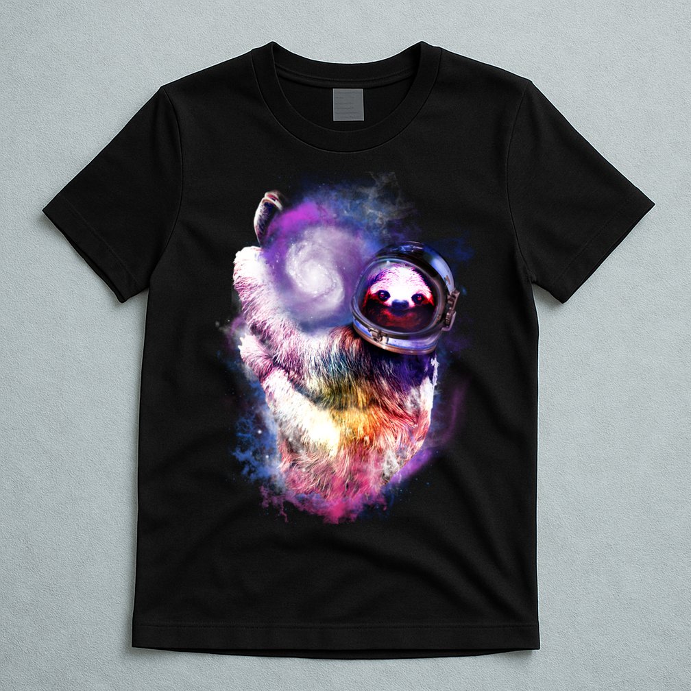 Astronaut Sloth Hanging In Space T-Shirt