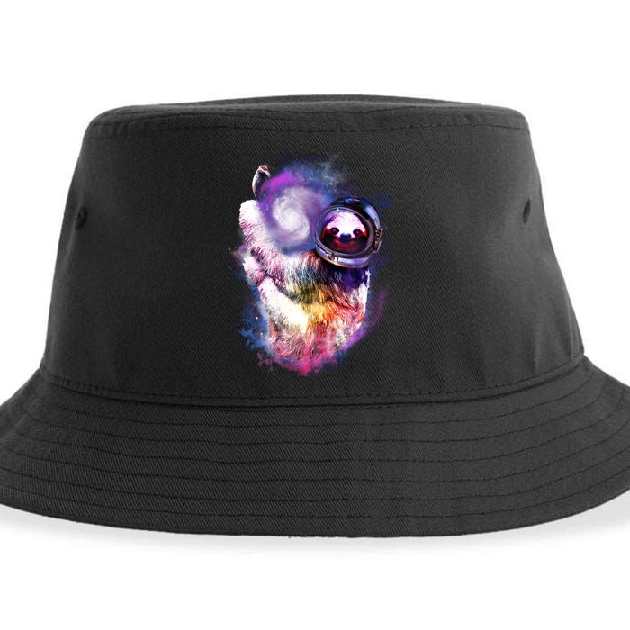 Astronaut Sloth Hanging In Space Sustainable Bucket Hat