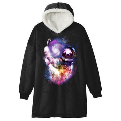Astronaut Sloth Hanging In Space Hooded Wearable Blanket