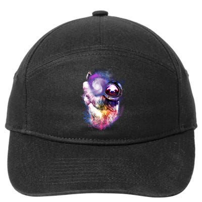 Astronaut Sloth Hanging In Space 7-Panel Snapback Hat
