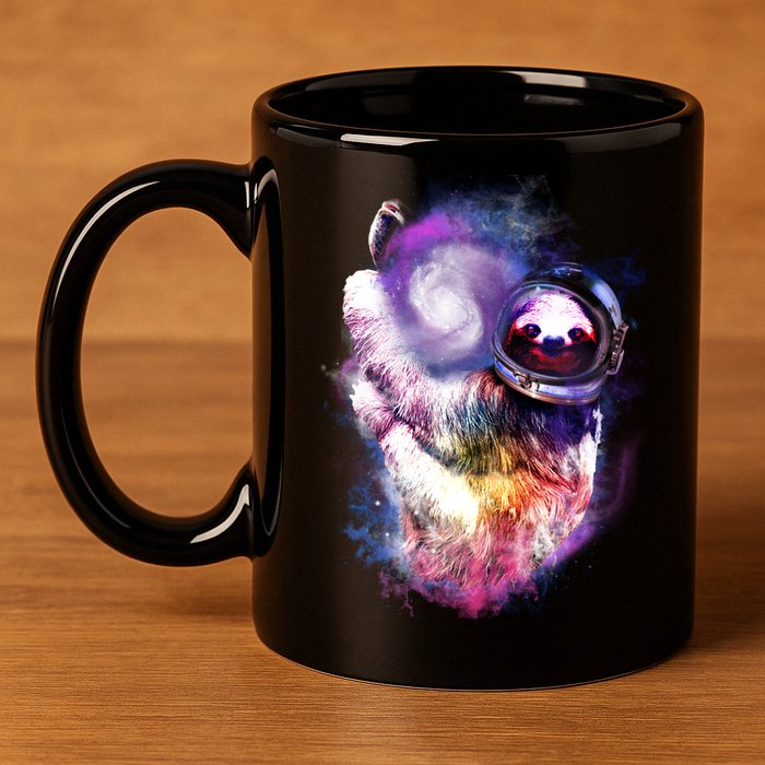 Astronaut Sloth Hanging In Space 11oz C Handle Ceramic Mug