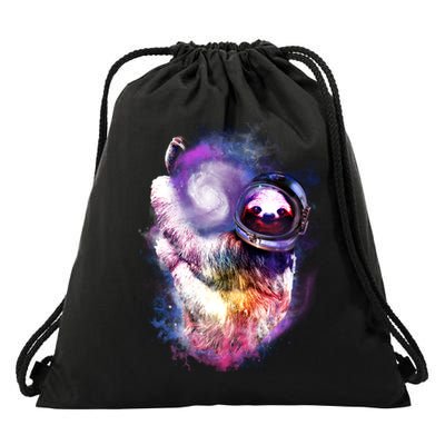Astronaut Sloth Hanging In Space Drawstring Bag