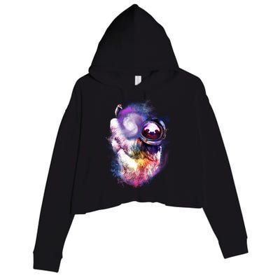 Astronaut Sloth Hanging In Space Crop Fleece Hoodie