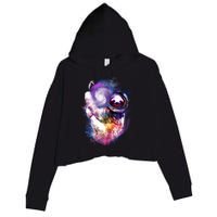 Astronaut Sloth Hanging In Space Crop Fleece Hoodie