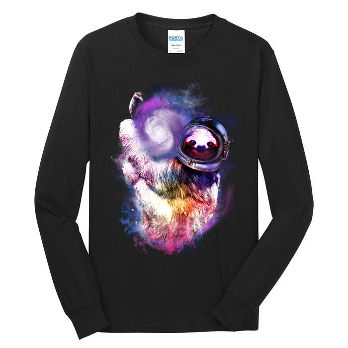 Astronaut Sloth Hanging In Space Tall Long Sleeve T-Shirt