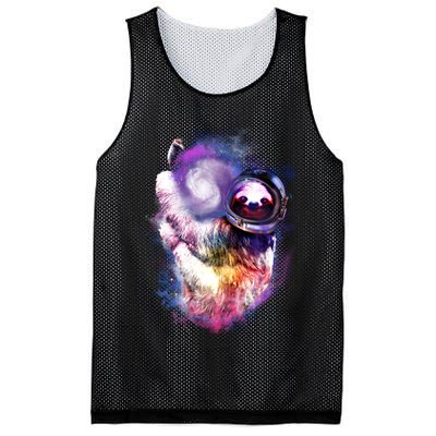 Astronaut Sloth Hanging In Space Mesh Reversible Basketball Jersey Tank