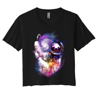 Astronaut Sloth Hanging In Space Crop Top