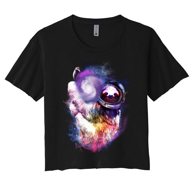 Astronaut Sloth Hanging In Space Crop Top