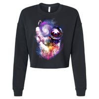 Astronaut Sloth Hanging In Space Cropped Pullover Crew