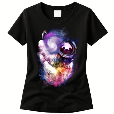 Astronaut Sloth Hanging In Space Womens T-Shirt