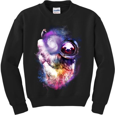 Astronaut Sloth Hanging In Space Kids Sweatshirt