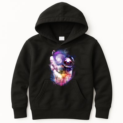 Astronaut Sloth Hanging In Space Kids Hoodie