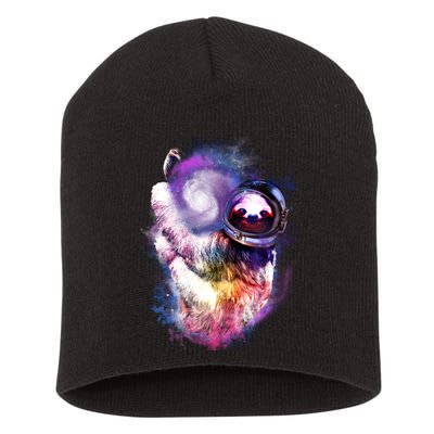 Astronaut Sloth Hanging In Space Short Acrylic Beanie