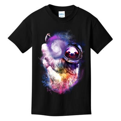 Astronaut Sloth Hanging In Space Kids T-Shirt