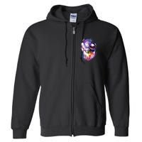Astronaut Sloth Hanging In Space Full Zip Hoodie