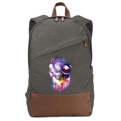 Astronaut Sloth Hanging In Space Cotton Canvas Backpack
