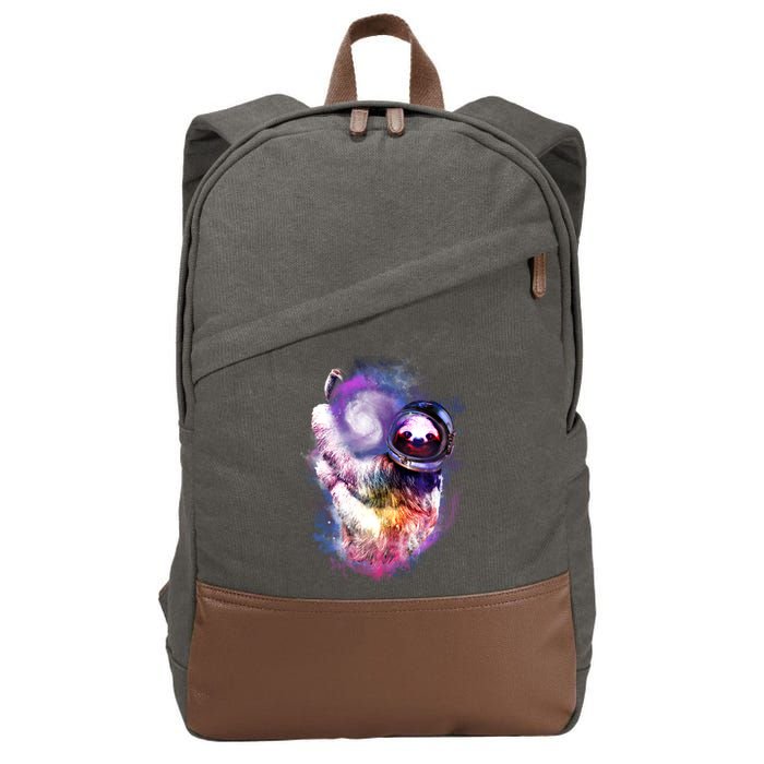 Astronaut Sloth Hanging In Space Cotton Canvas Backpack