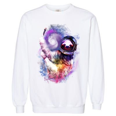 Astronaut Sloth Hanging In Space Garment-Dyed Sweatshirt