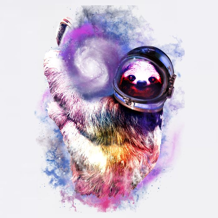 Astronaut Sloth Hanging In Space Garment-Dyed Sweatshirt