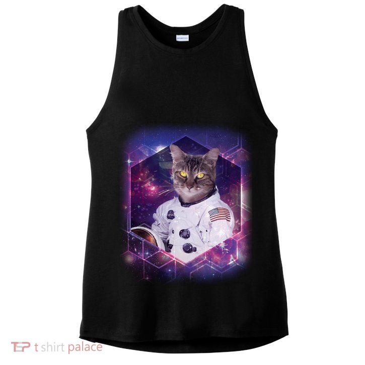Astronaut Space Cat1 Ladies PosiCharge Tri-Blend Wicking Tank