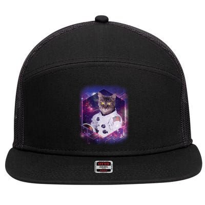 Astronaut Space Cat1 7 Panel Mesh Trucker Snapback Hat