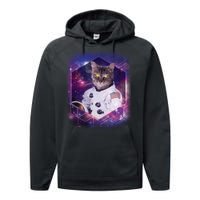 Astronaut Space Cat1 Performance Fleece Hoodie