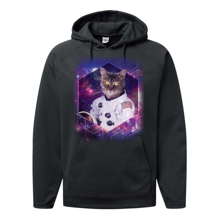 Astronaut Space Cat1 Performance Fleece Hoodie