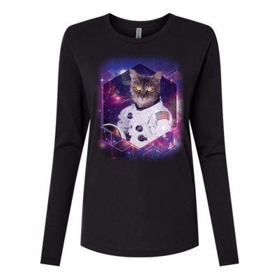 Astronaut Space Cat1 Womens Cotton Relaxed Long Sleeve T-Shirt