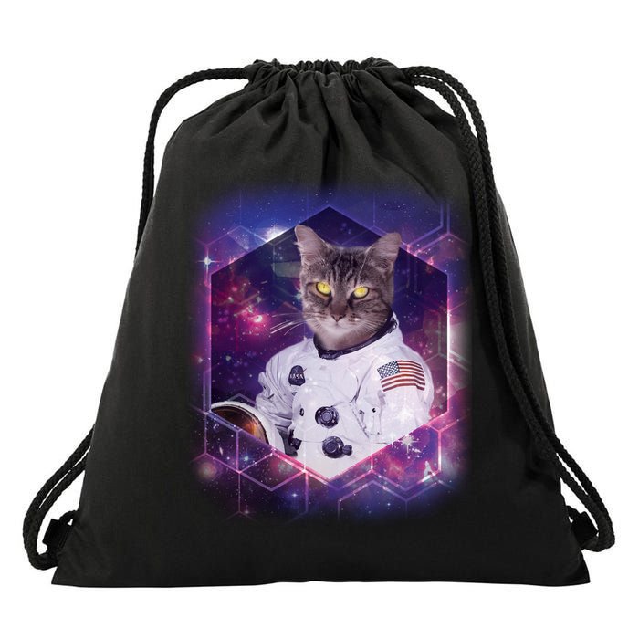 Astronaut Space Cat1 Drawstring Bag