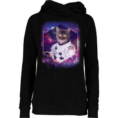 Astronaut Space Cat1 Womens Funnel Neck Pullover Hood