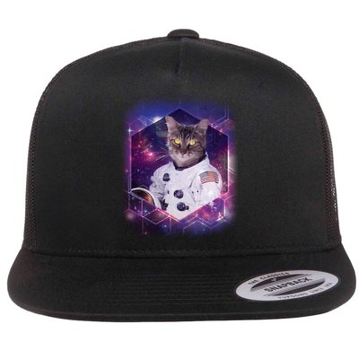 Astronaut Space Cat1 Flat Bill Trucker Hat