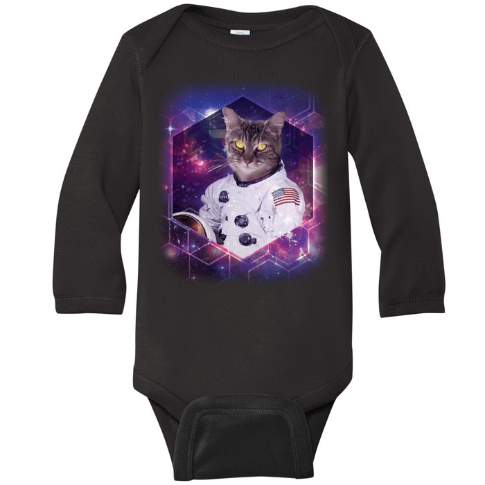 Astronaut Space Cat1 Baby Long Sleeve Bodysuit