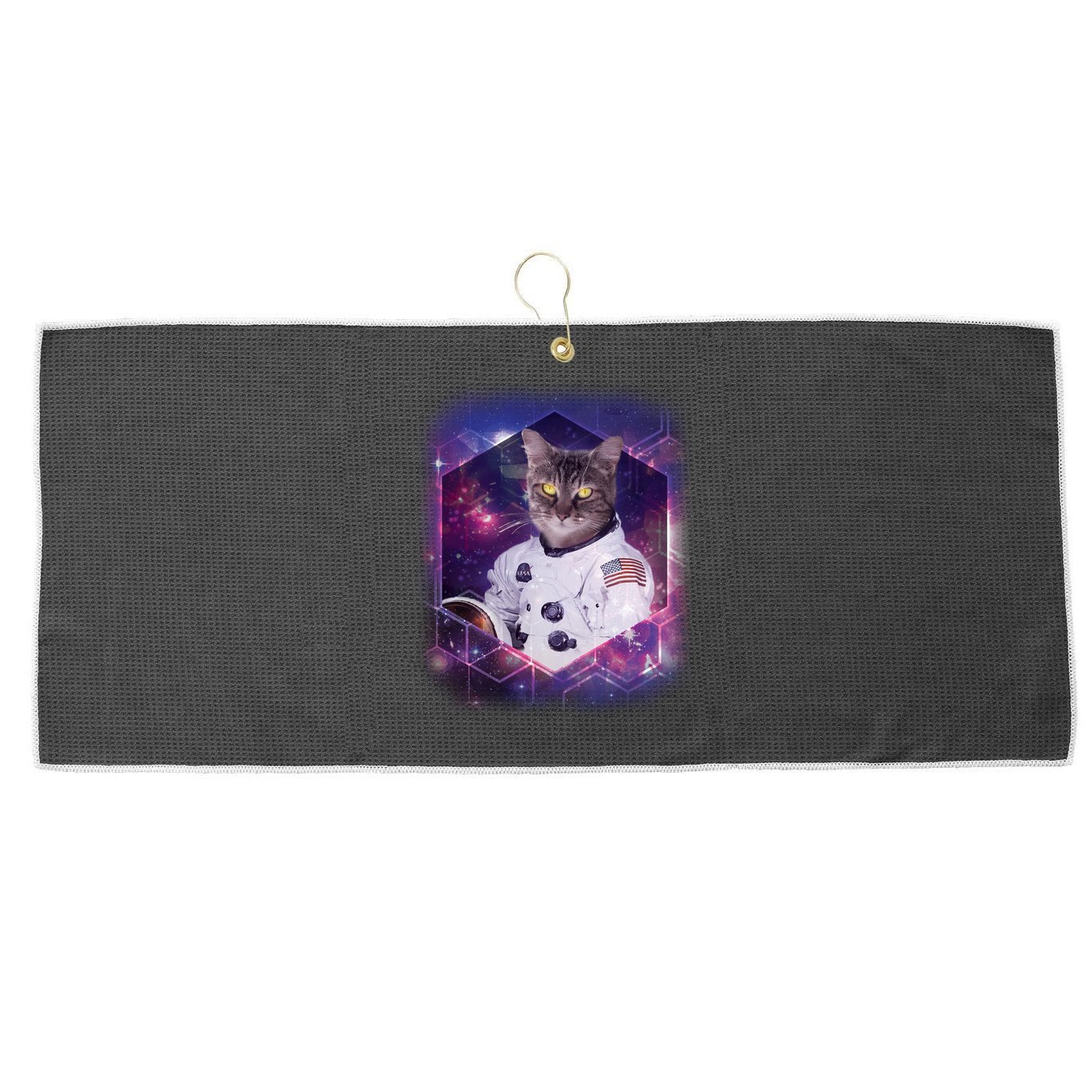 Astronaut Space Cat1 Large Microfiber Waffle Golf Towel