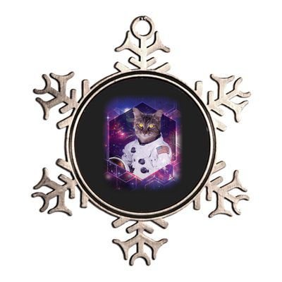 Astronaut Space Cat1 Metallic Star Ornament