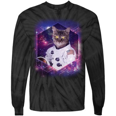 Astronaut Space Cat1 Tie-Dye Long Sleeve Shirt