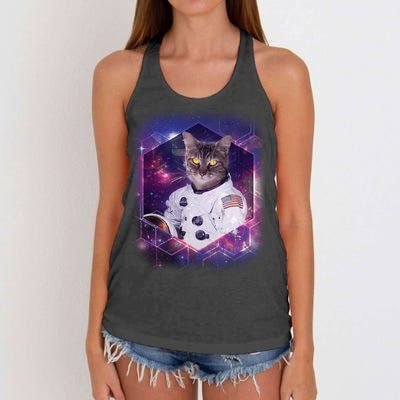 Astronaut Space Cat1 Women's Knotted Racerback Tank