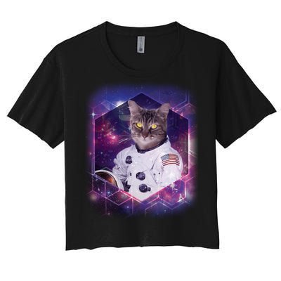 Astronaut Space Cat1 Women's Crop Top Tee