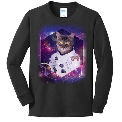 Astronaut Space Cat1 Kids Long Sleeve Shirt