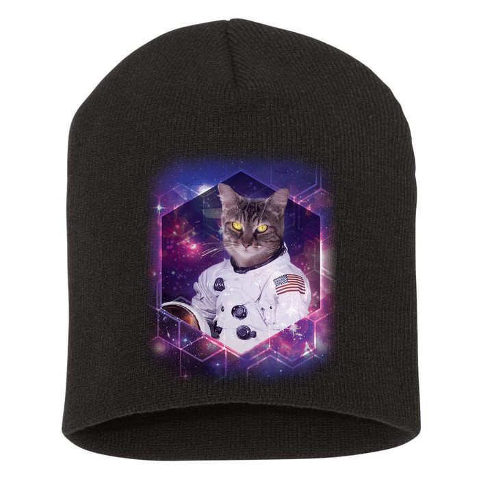 Astronaut Space Cat1 Short Acrylic Beanie