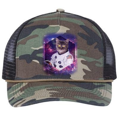 Astronaut Space Cat1 Retro Rope Trucker Hat Cap