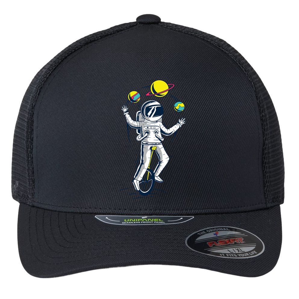 Astronaut Space Juggler Flexfit Unipanel Trucker Cap