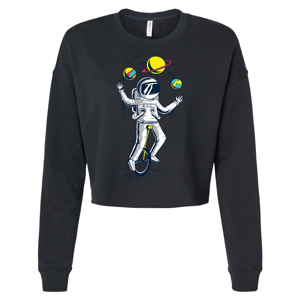 Astronaut Space Juggler Cropped Pullover Crew
