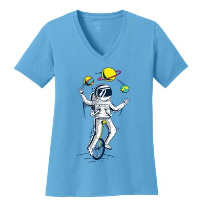 Astronaut Space Juggler Women's V-Neck T-Shirt