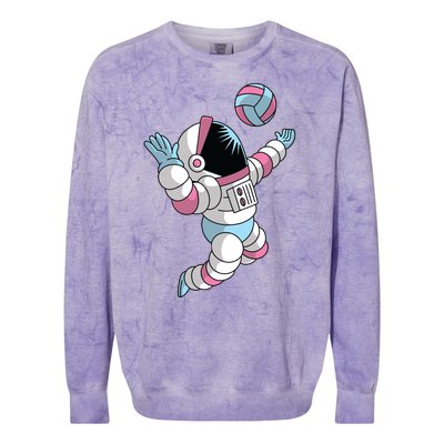 Astronaut Space Volleyball Colorblast Crewneck Sweatshirt