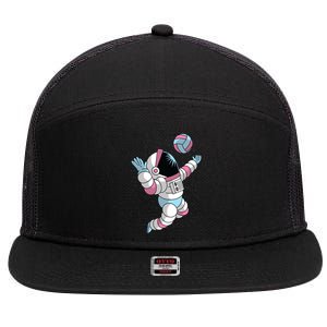 Astronaut Space Volleyball 7 Panel Mesh Trucker Snapback Hat