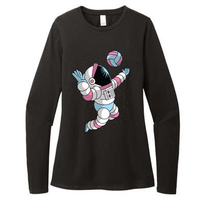 Astronaut Space Volleyball Womens CVC Long Sleeve Shirt