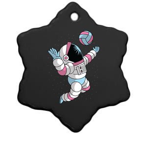 Astronaut Space Volleyball Ceramic Star Ornament