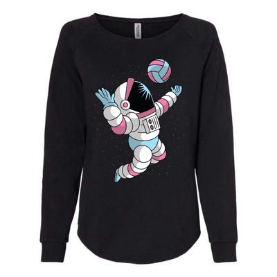 Astronaut Space Volleyball Womens California Wash Sweatshirt