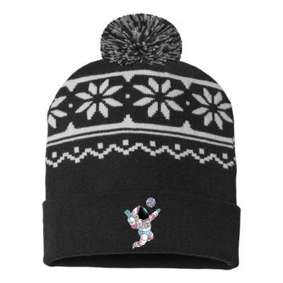 Astronaut Space Volleyball USA-Made Snowflake Beanie